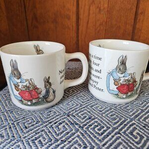 Vintage Wedgwood China 'Peter Rabbit' Child's Mug, Made in England, 2 Available